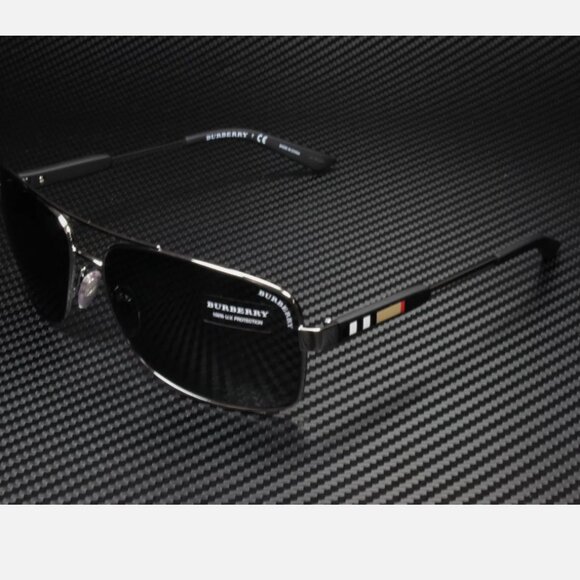 BURBERRY Gunmetal Gray Men's Sunglasses 63mm - Picture 1 of 5